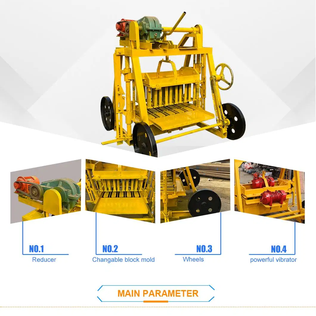 Small Vibration Movable Mobile Egg Layer Cement Concrete Brick Block Making Machine Without Pallet