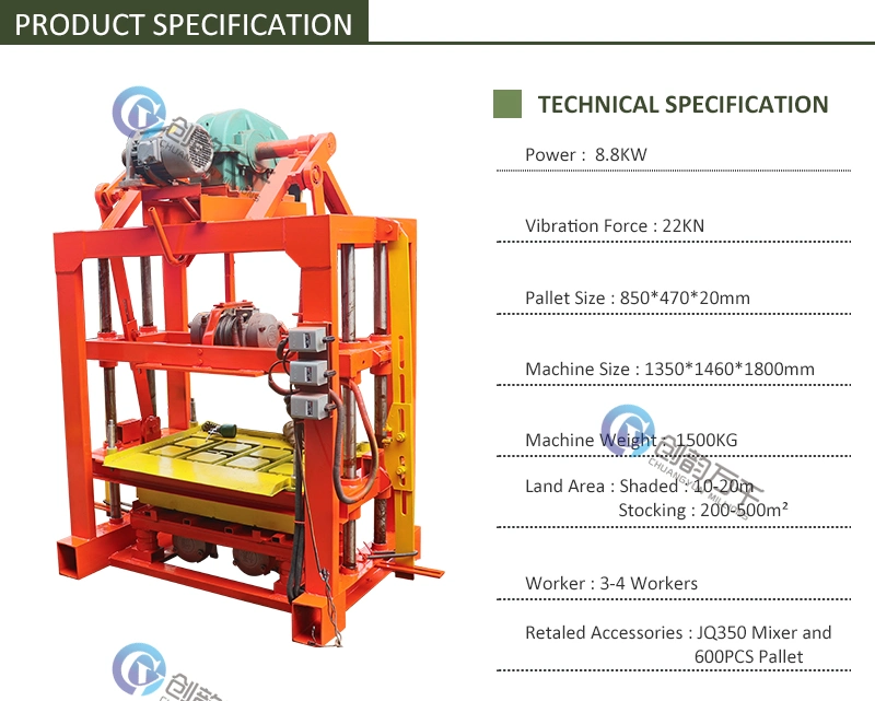 4-40 Manuel Brick Machine Auto Concrete Block Machine